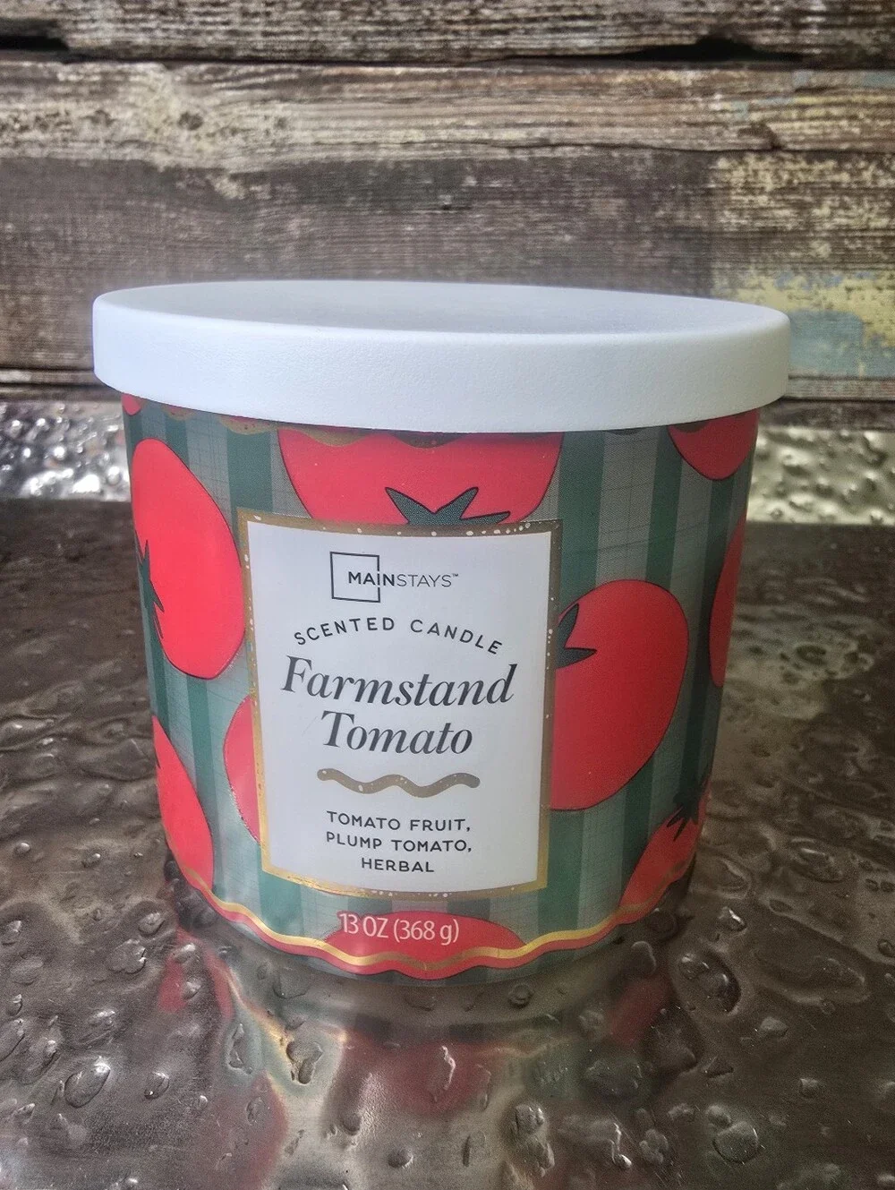 Mainstays Farmstand Tomato Scented Candle - Red, Green, White, NWT